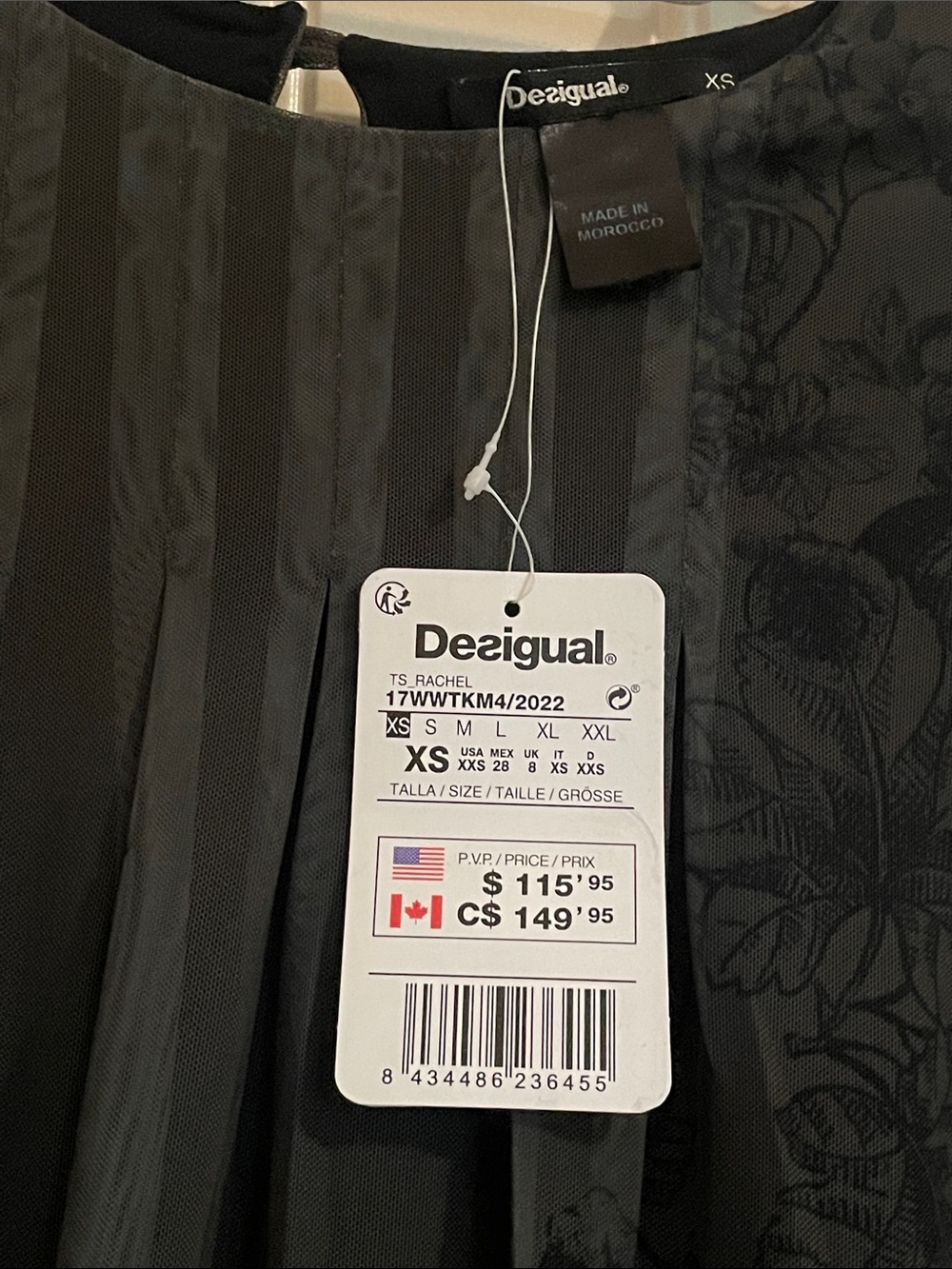 Desigual Black Sheer Floral Border Tunic with Colorful Accents - Picture 2 of 6